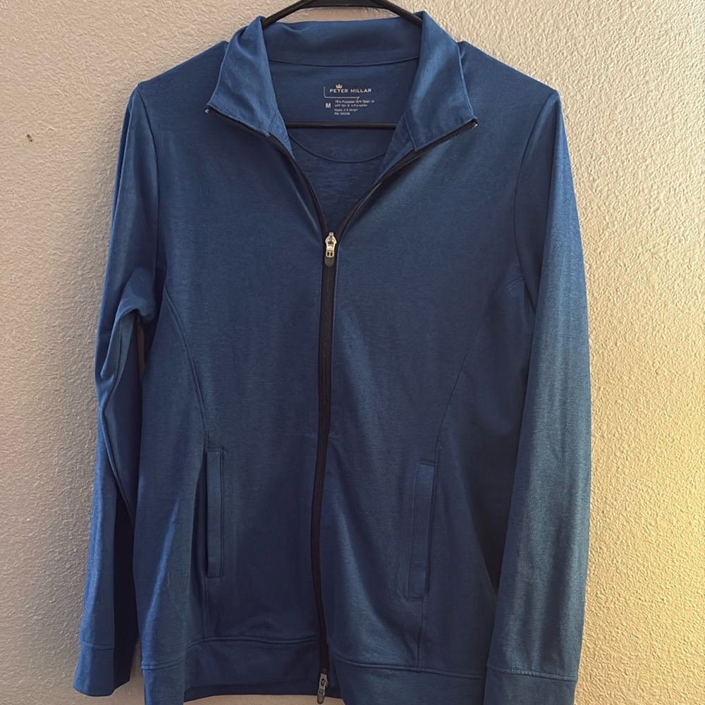 Eddie Bauer Blue Lightweight Shirt Jacket with Standing Collar